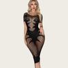 Lingerie Babydolls Sexy Lace Fishnet Exotic Bodycon Dress See Through Mesh Nightgown One Piece Bodysuit Women'S Lingerie Sets