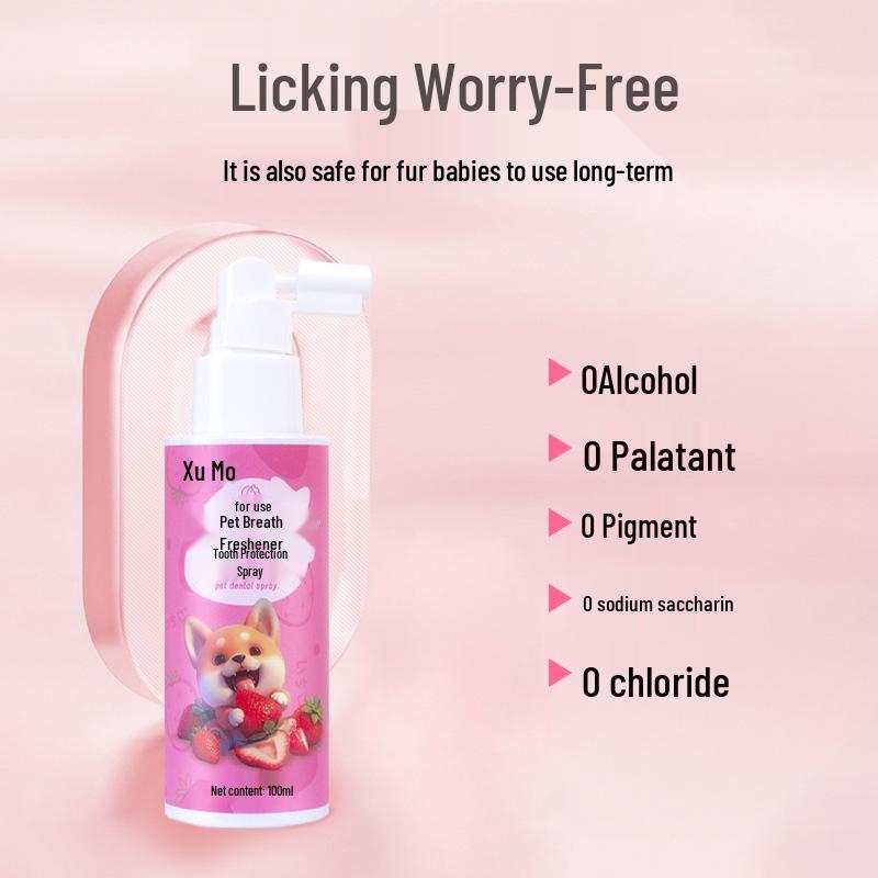Xumo Pet Frischer Atem & Zähne Spray für Katzen & Hunde - Mundgeruchsbeseitigende Mundspülung & Zahnreinigungslösung