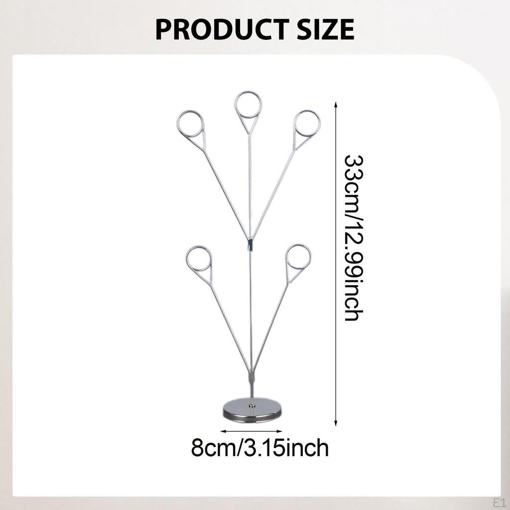 5 Branch Family Tree Picture Frame Holder Clips Desk Card Display Stand