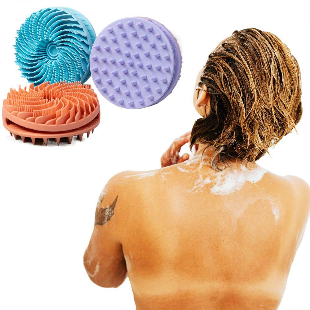 Double-sided Soft Bristle Shower Brush Silicone Bath Brush New Body Shampoo Brush  For Exfoliation