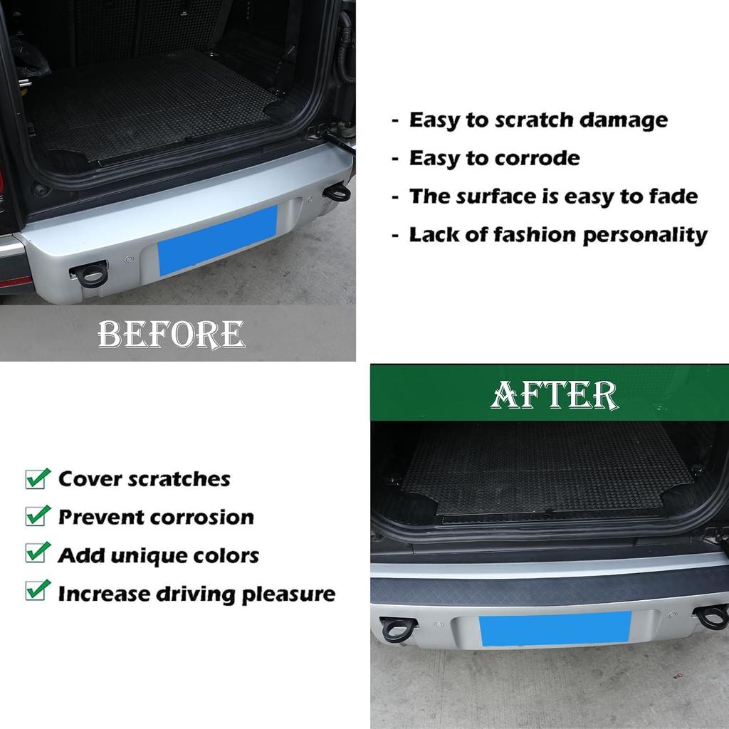 PIUGILH Rear Bumper Protector Guard Trim Cover Compatible with 2020 2021 2022 2023 Land Rover Defender, Scratch Resistant Trunk Door Entry Guards,