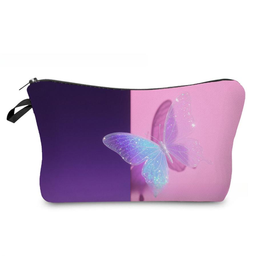 Women Butterfly Print Cosmetic Bag Toiletries Organize Travel Storage Case 6966