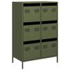 VidaXL Buffet haut vert olive 68x39x101,5 cm acier 851224