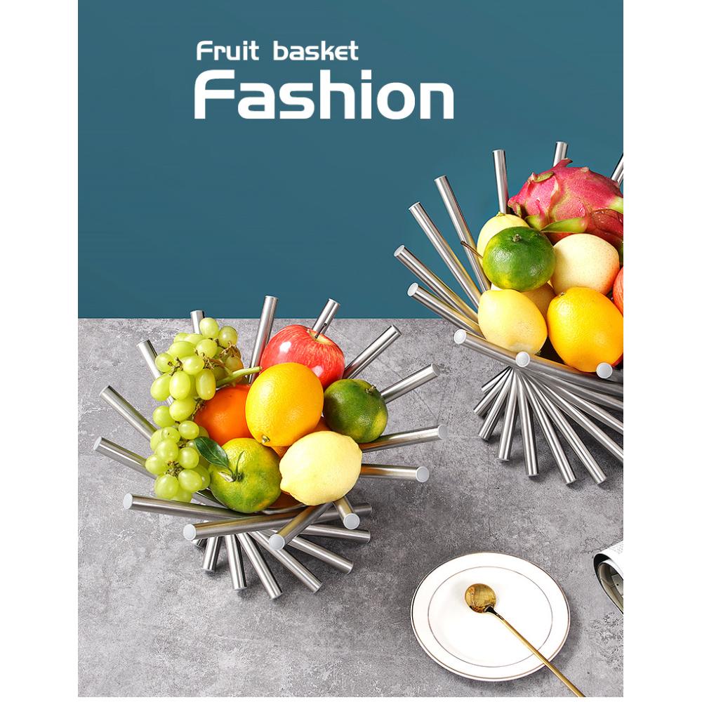 Stainless Steel Fruit Plate Daphne Fruit Plate Fashionable Fruit Basket Creative Art Fruit Bowl European Fruit Basket Household Fruit Basket