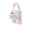Pink Plaid Fabric Tissue Box Portable Hanging Tissue Case Living Room Container Home Car Towel Napkin Papers Bag Home Decoration