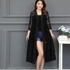 Spitzen-Cardigan, mittellanger Sommer-Mesh-Schal mit lockerer Sonnenschutzkleidung über dem Knie, Damen-Jackenhemd