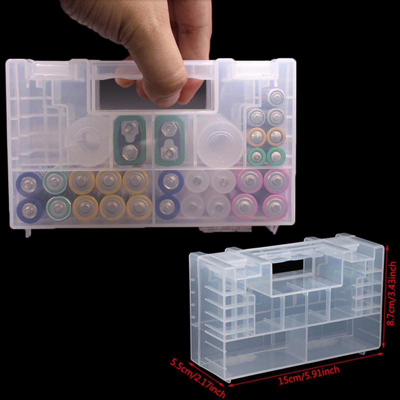 Plastic Battery Box Storage Case Holder Organizer For Aa Aaa C D 9V Batteries