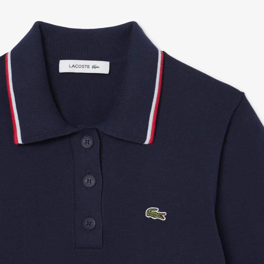 Lacoste Women's Color-Tipped Polo Sweater AF9283-55GGWI