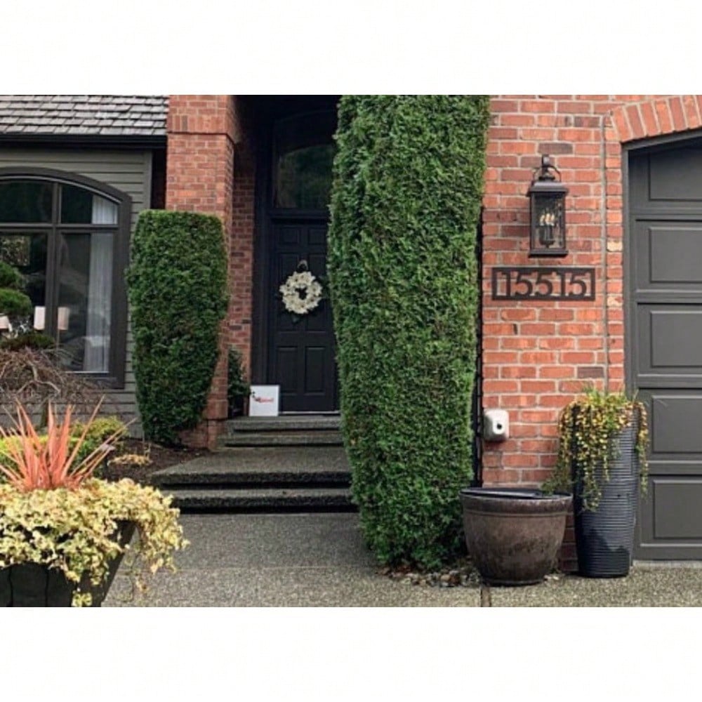 Modern Metal House Number Sign with Frame, Address Plaque for Door, Customizable Numbers A16