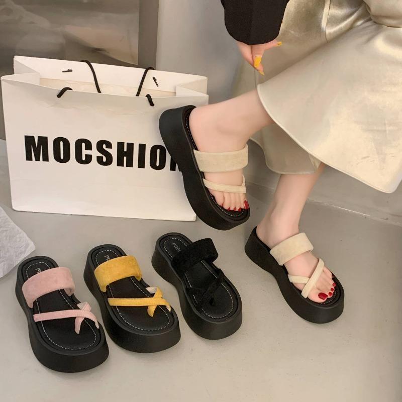 Kuchen Dicksohlige Schuhe Zehensandalen Damen Sommer und Frühling Strandsandalen Boken Zehensandalen