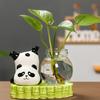 Desktop Glass Planter Vase Holder Small Cute Ceramic Panda Hydroponic Vase Decorative Flowers Plants Pot for Desk Table
