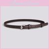Faux Women Simple Leather Waist Belt Office Casual Fashion Round Metal Buckle