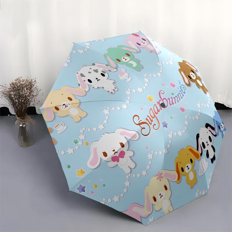 Sugarbunnies, Cute Automatic Open/Close Umbrella-Cute Umbrella with Cute Design, Portable 3-Fold Compact Umbrella for Men & Women, Halloween