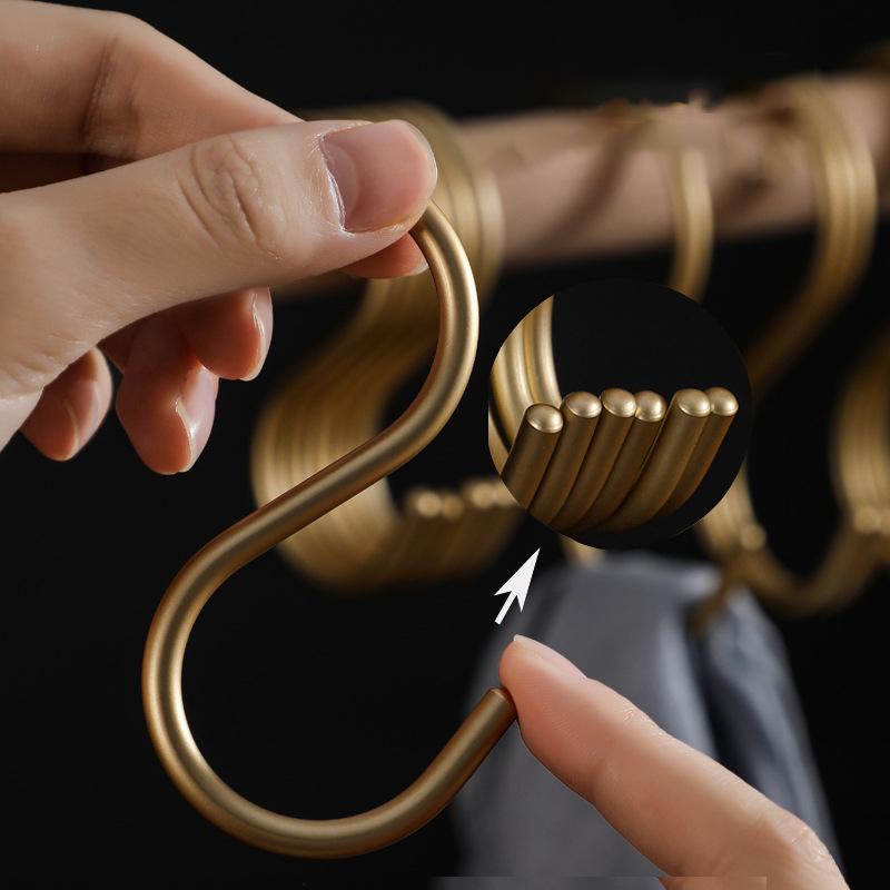 6Pcs Aluminium Alloy S Shape Hooks Practical Kitchen Railing Hanger Hook Clasp Holder Hooks For Hanging Clothes Handbag