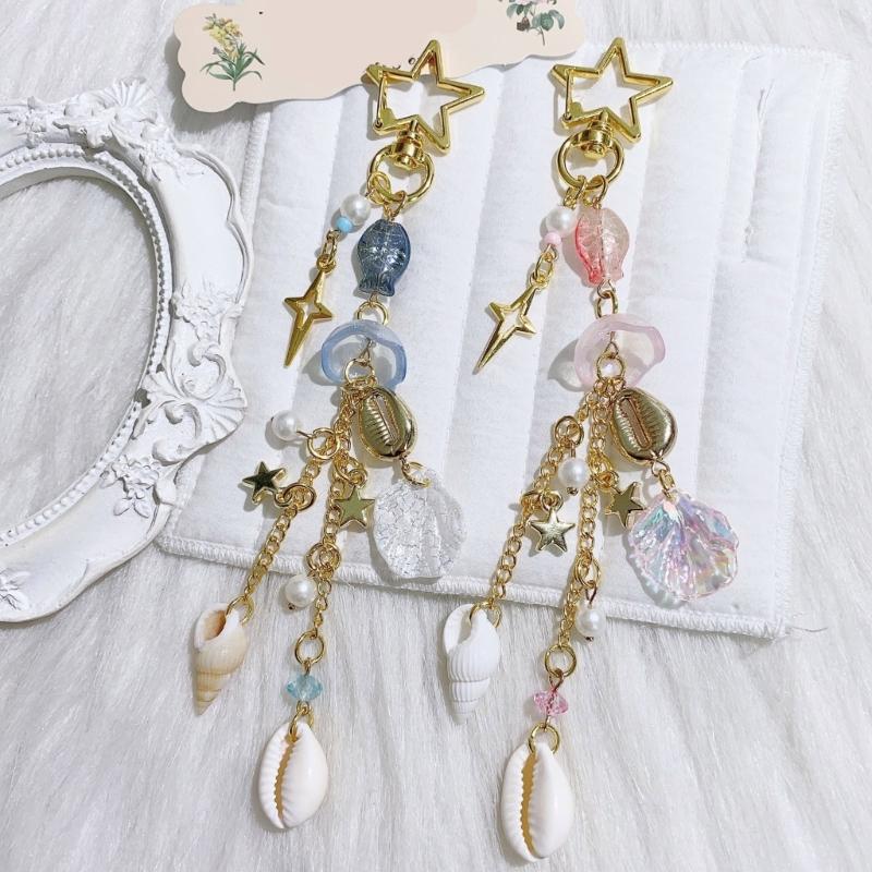 Fashionable Beaded Key Chain for Personalizing Mobile Devices Trendy Keychain Accessory Earphone Case Decoration