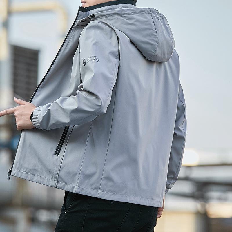 Coat Men's Spring and Autumn New Men's Casual Windproof Hooded Jacket Men's Loose Upper Clothes Boys