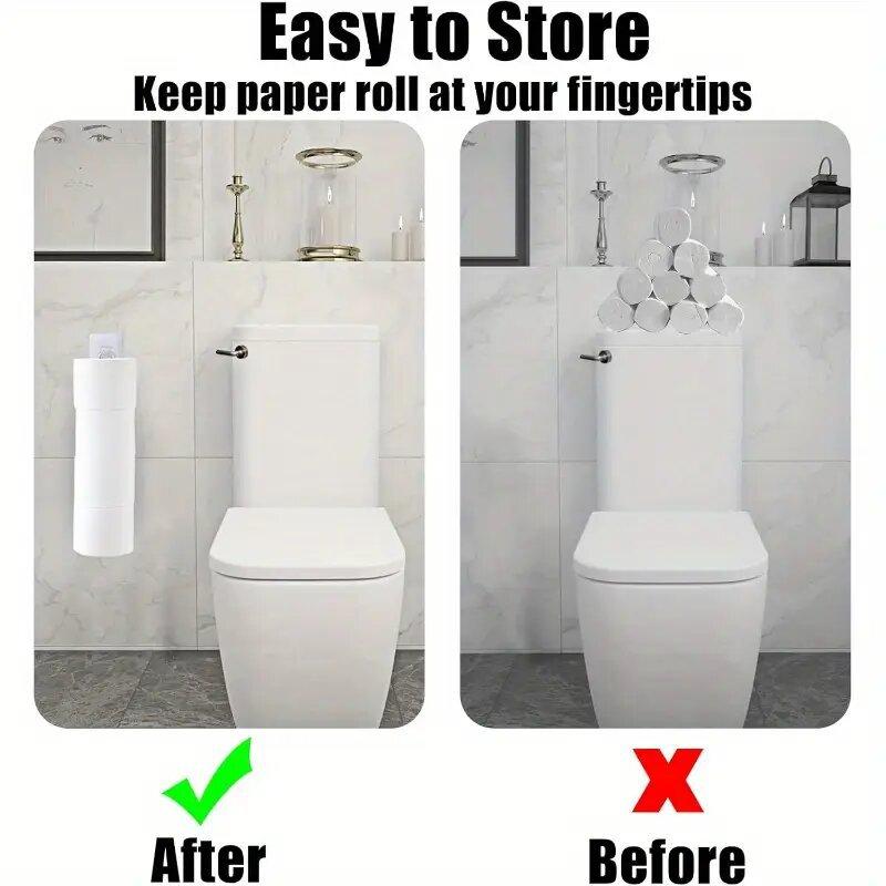1Pcs Iron Wall Mounted Bathroom Kitchen Organizer No Drill Paper Towel Holder Hanging Tissue Rack for Toilet Vanity Storage