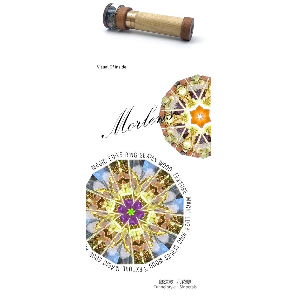 Growth Rings Wooden Nature Kaleidoscope Kit, Handmade Brass Rotatable Oil-Filled,Vintage Gift Box,Anniversary Birthday Gift