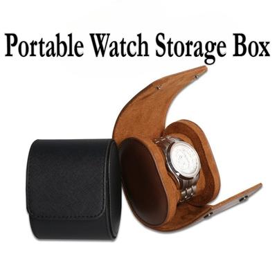 1-Schlitz PU-Leder Uhrenrolle Aufbewahrungsbox Tragbare Reisetasche Uhrenetui Verschleißfest Geschenkbox Uhrentasche Für Männer Frauen