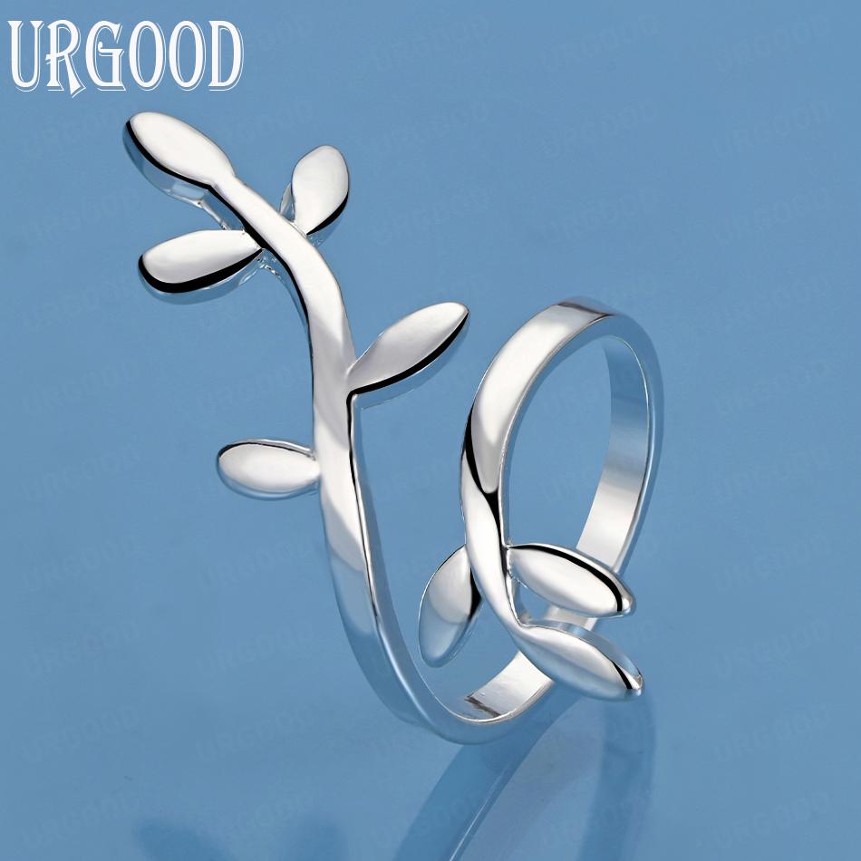 925 Sterling Silver Fashion Wedding Jewelry Leaf Shape Ring