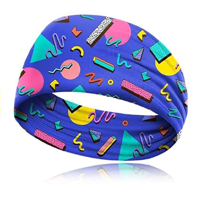Retro Fashion Print Breathable Sports Headband for Travel, Parties, Yoga, and Running