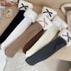 Autumn&Winter Plush Hosiery Cotton Bow Socks Harajuku Lamb Wool Stocking  Toddle