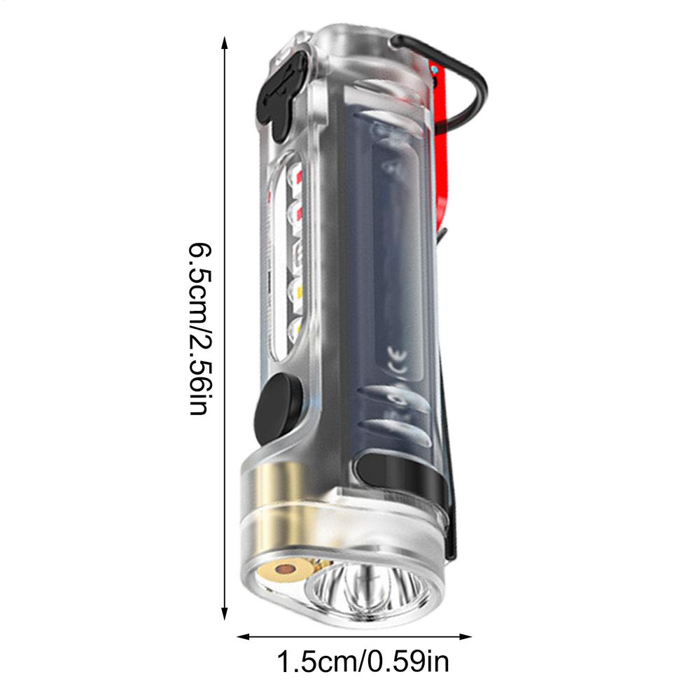 Mini Key Chain Flashlight with Infrared Side Light  Rechargeable Keychain Torch Portable Outdoor Lighting for Daily or Emergency