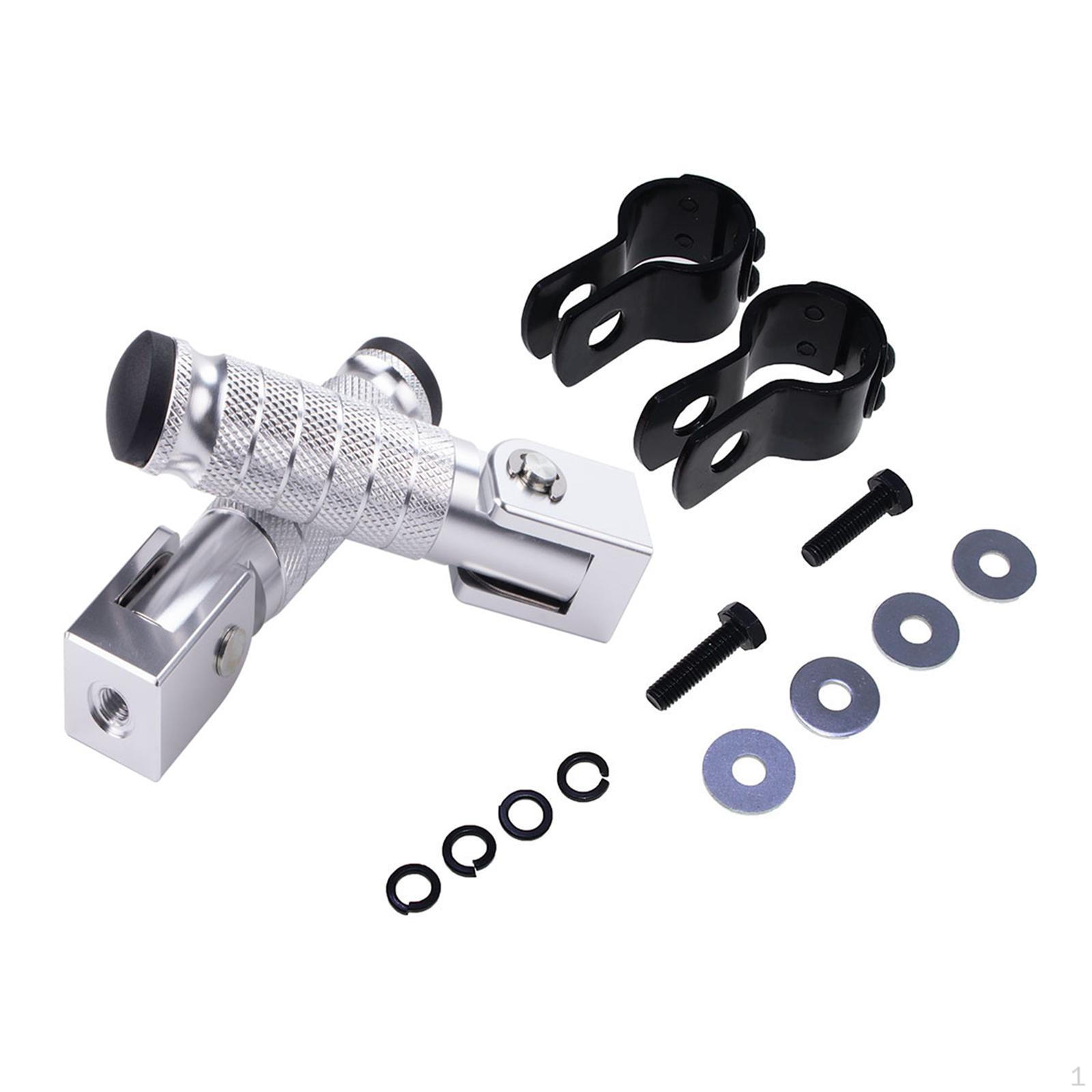 

2 Pieces Motorcycle Footrests Pedal Board Compatibility 8mm Mounting Bolt Foot Pegs Fittings Easy