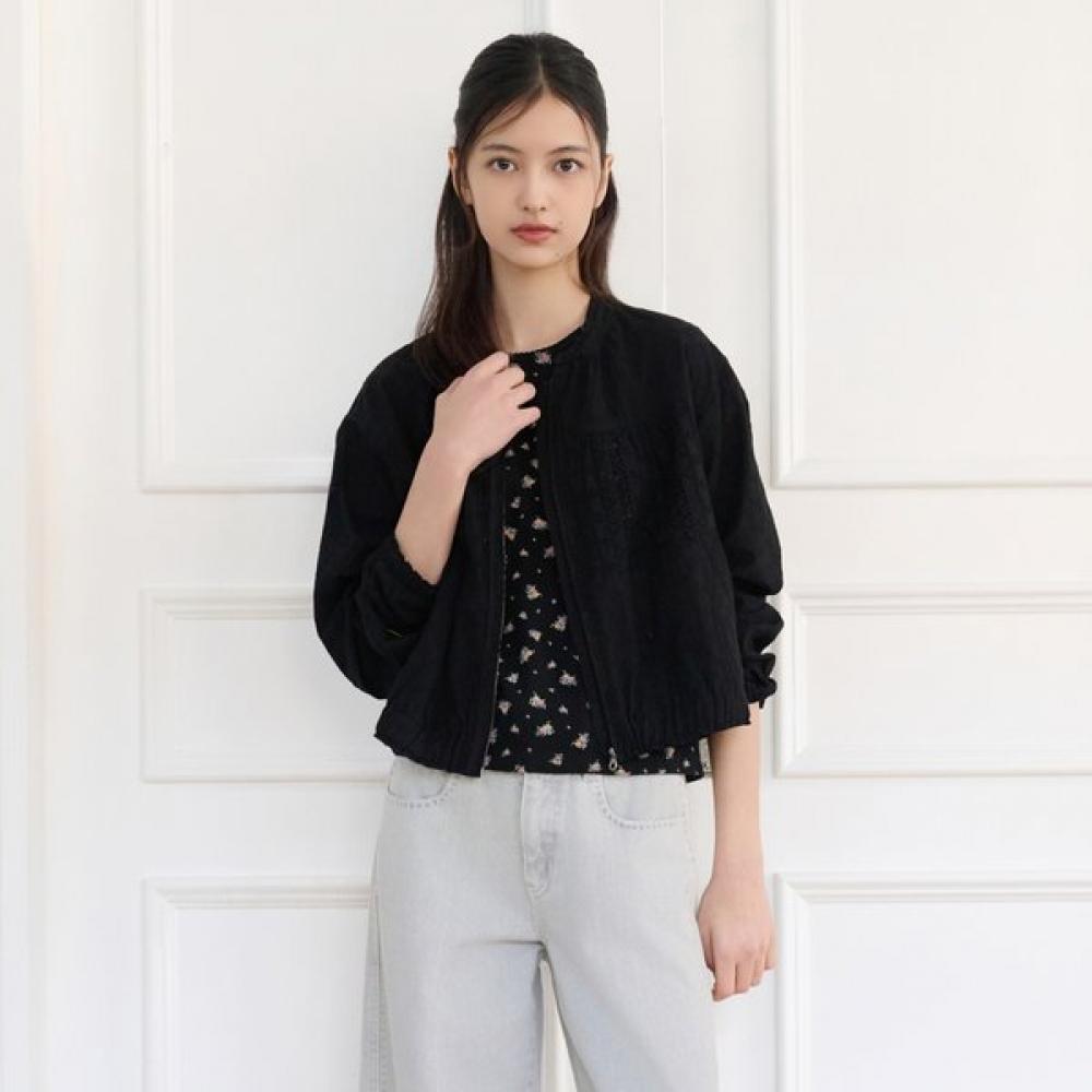 ThurSday ISland Women S Flower Embroidery Zip Up Jumper T264mjp232w
