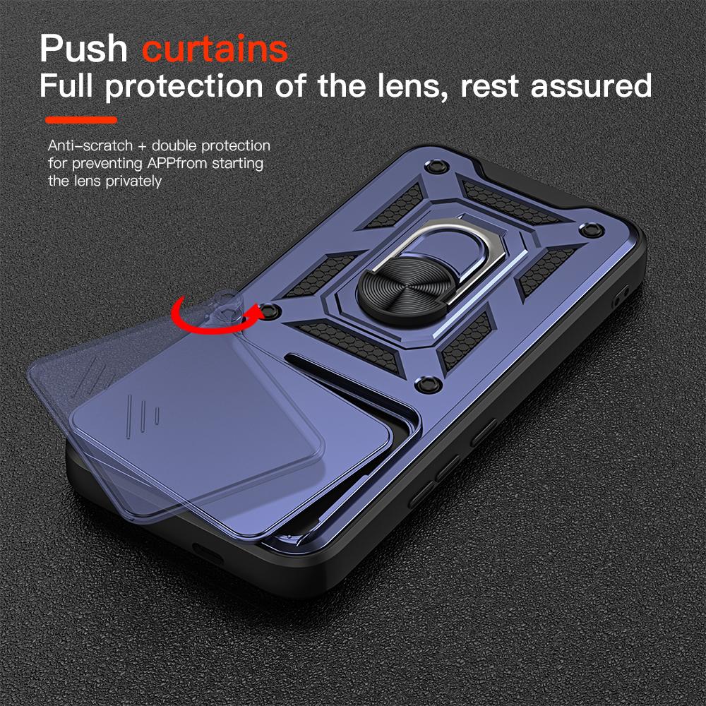 KEYSION Shockproof Case for Redmi Note 15 Pro 4G 15 Pro+ 5G Slide Camera Lens Protection Ring Stand Phone Cover for Redmi Note15