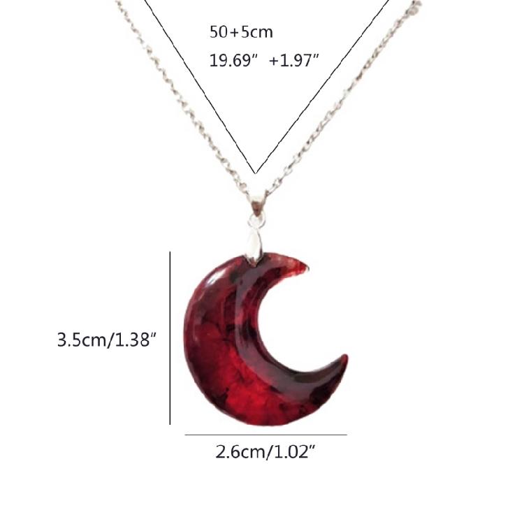 Blutmond Sichelmond Anhänger Halskette Schlüsselbein Kette Halskette Statement Schmuck