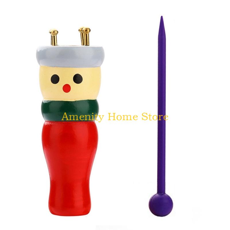 

F26C Wooden Knitting Doll Easy to Use Knitting Tool Set Crochet Hook Knitting Needle For Handmade Bracelets