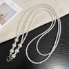 Oblique Span Chain Beaded Shoulder Chain Mobile Phone Lanyard Pearl Pendant Mobile Phone Universal