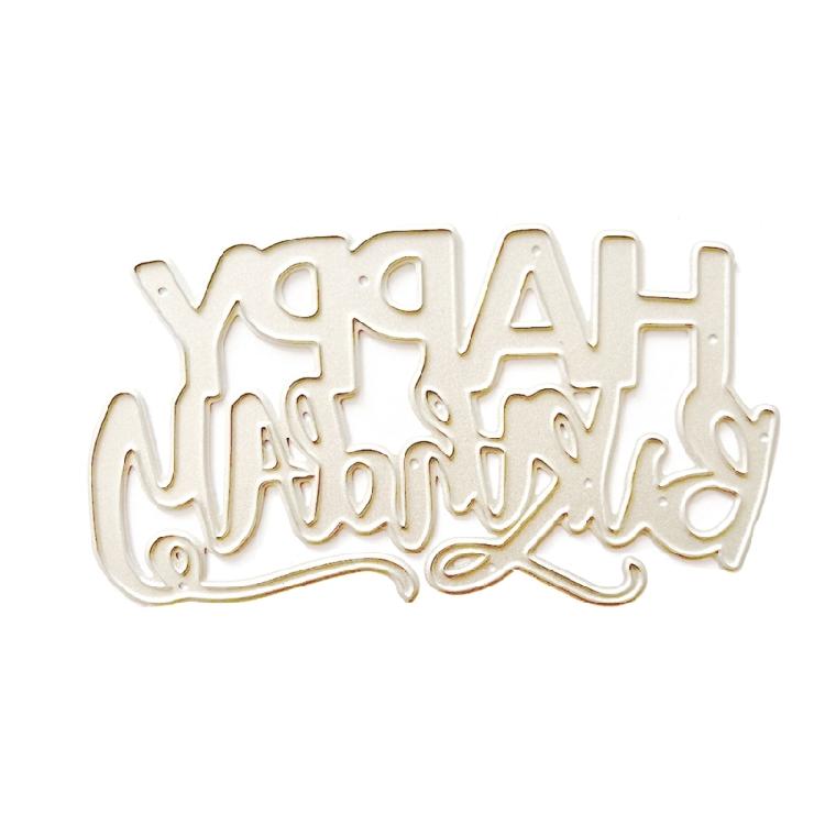 Happy Birthday Die Cuts Embossing Cutting Dies Template for Kid Gift Card Making