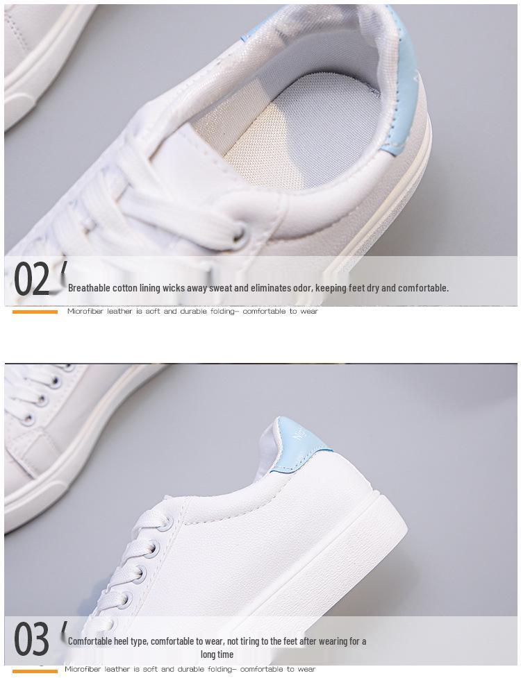 Zapatillas de Moda Blancas de Tacón Bajo para Mujer Primavera/Otoño 2025 - Tacón Plano, Estilo Deportivo Casual