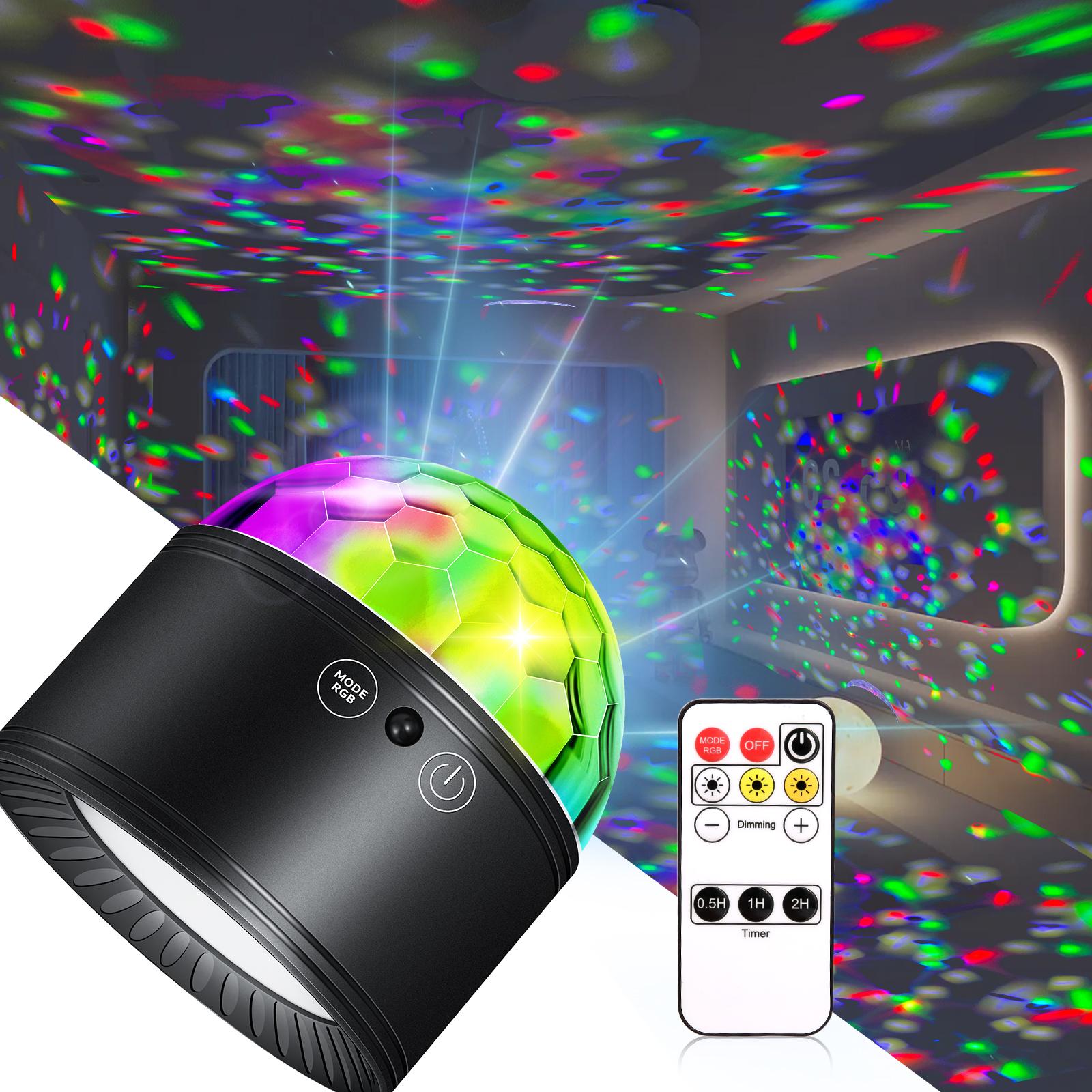 

Rechargeable Double-head Wall Lamp With Remote Control Magnetic Rotating Stage Effect Lighting Bedroom Party DJ Magic Ball Lamp чорний