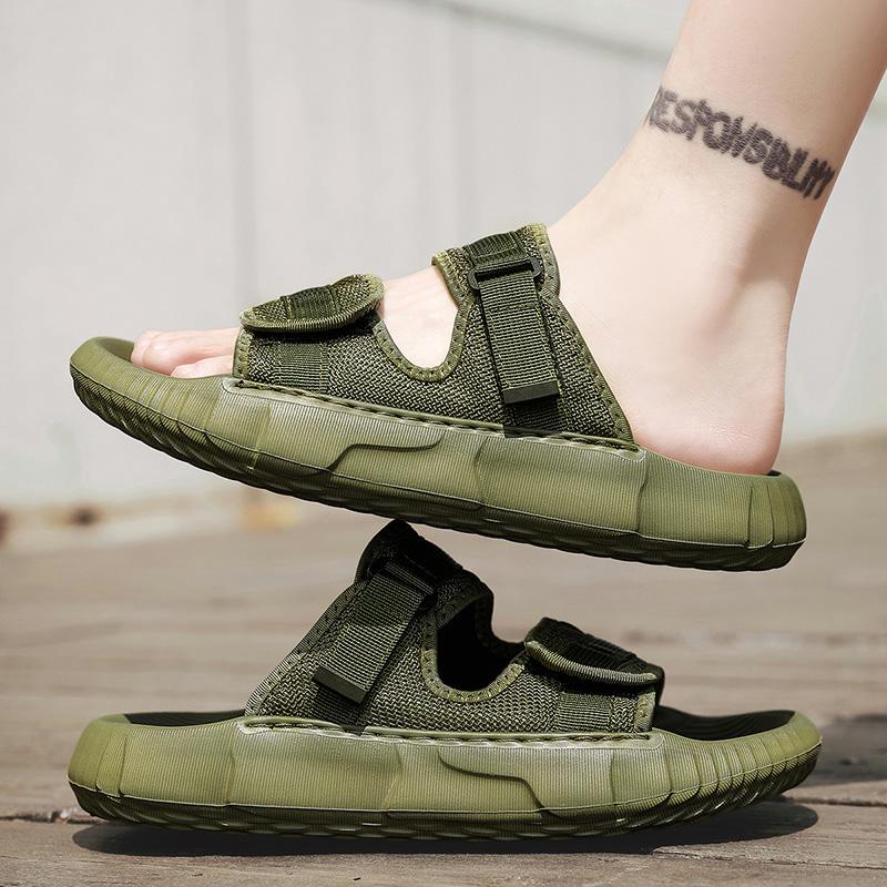 Fashion Men Comfortable Sandals Breathable Flats New Men Sports Slippers Outdoor Thick Bottom Slippers Beach Sandals Summer Casual Shoes