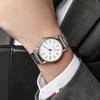 Men Dress Watch Round Dial Band Quartz Wristwatch Stainless Steel Elegant Analog Watch for Casual or