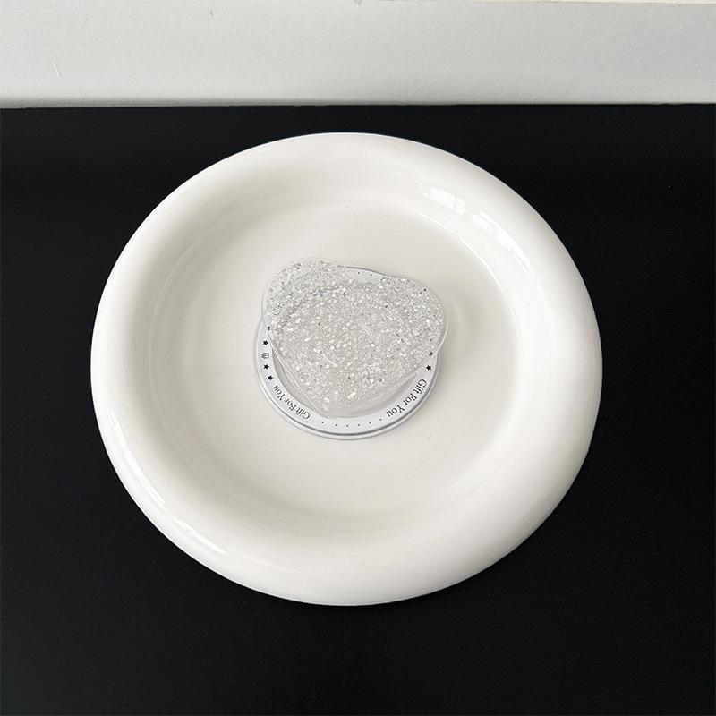 Round Glitter Love Mobile Phone Airbag Bracket Wind Magnetic Suction Magsafe Back Sticker Women'S Small Fresh Ring
