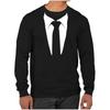 Funny Gentleman Suit Graphci Long Sleeve T Shirt For Men Casual Crew Neck Oversized Tee Shirt Tops For Men Clothes Streetwear
