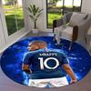 Mbappe Round Area Rug,Carpet Rug for Living Room Bedroom Sofa Playroom Decor,Non-slip Floor Mat