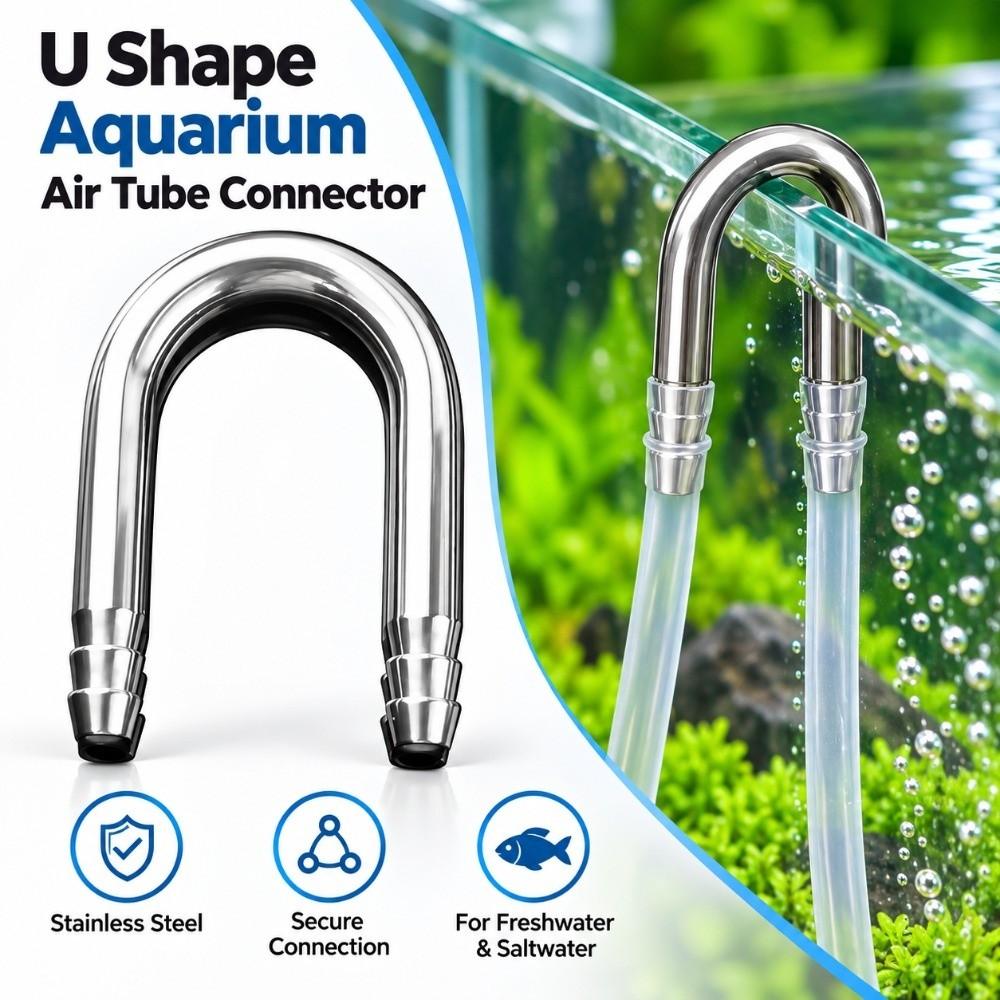 Stainless Steel Air Tube Connector 4-5mm Tube Oxygen Pump Connector For Fish Tank