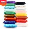 8x32mm Natural Stone Hexagonal Bullet Pendant, Faceted Yoga Crystal for DIY Necklace