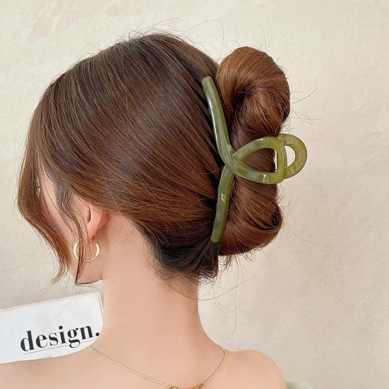 

13 см элегантный бант желейного цвета для волос с когтями для женщин, винтажная повязка на голову, заколка для волос, краб, шпилька для девочек, модные аксессуары для волос, украшение трава зеленый