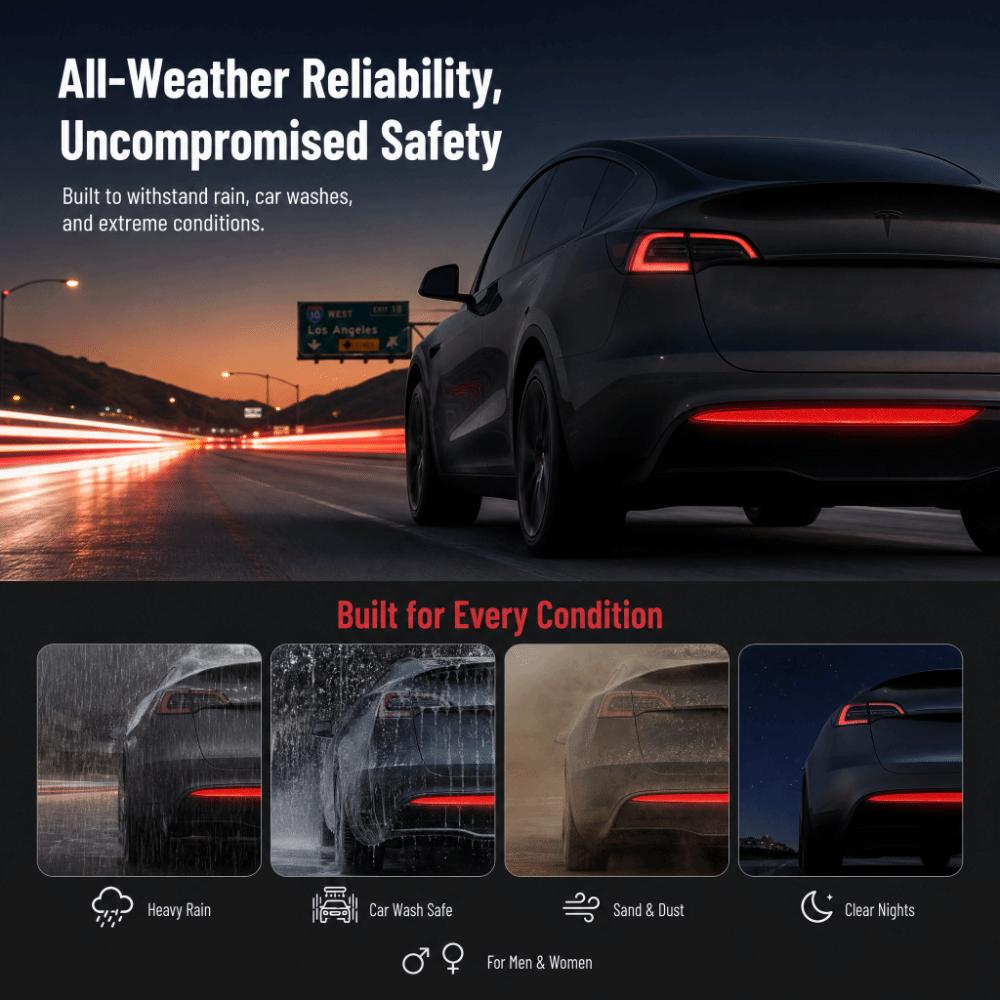 ABS Rear Bumper Reflector Red Bumper Light Left Right Reflector Lamp For Tesla Model Y 2020-2023