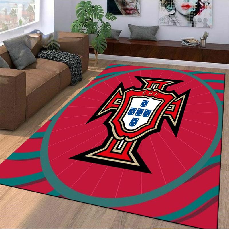 Portugal FPF Logo Red carpet Non-slip rug suitable for living room and bedroom sofas