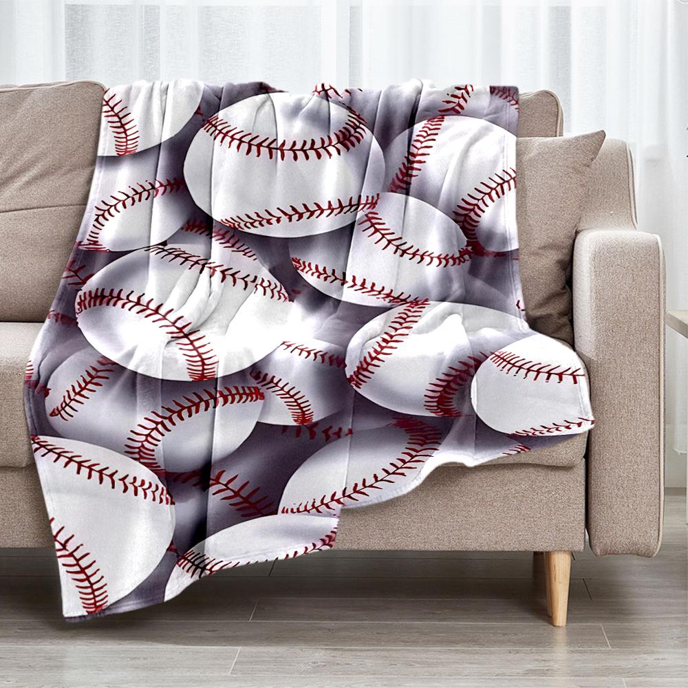 Baseball Theme Printed Blanket - Perfect for Couch, Bed, Travel & Outdoor Use | Machine Washable, Cozy & Durable.