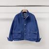 Mizqz Oversized Washing Denim Jacket High Neck Outer Pocket
