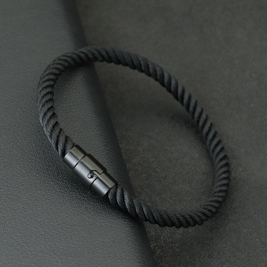 Prosty Styl Męska Bransoletka Czarna Magnetyczna Klamra Paracord Bransoletka Bangle Etniczna Morska Lina Bransoletka Rekreacyjna Pulseira Biżuteria