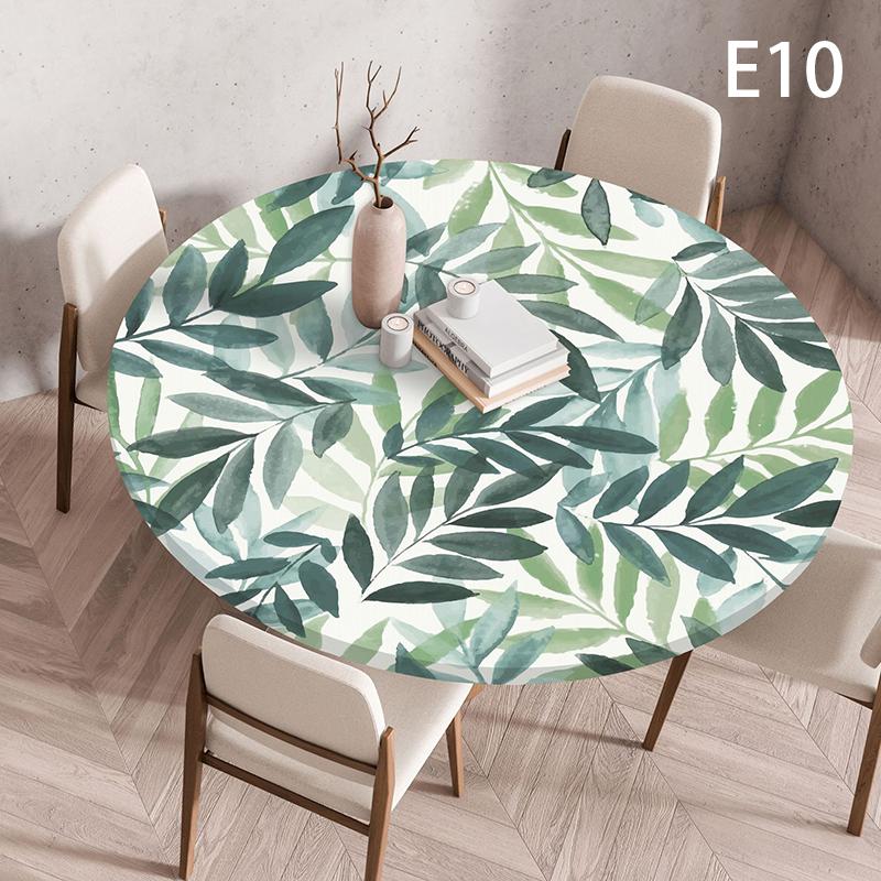 

Waterproof Elastic Table Cover 60/90/100/120Cm Green Round Oil-Proof Tablecloth for Kitchen Dining Wedding Party Home Decoration 60cm